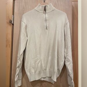 Brandy Melville white 3/4 zip oversized sweater